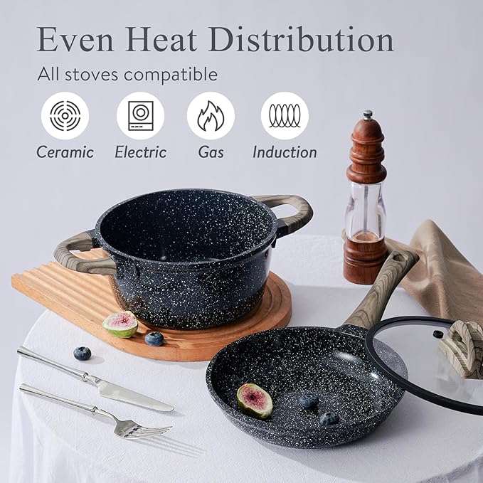 Ceramic Cookware Set 22 Piece Nonstick Pots and Pans Set Non Stick Kitchen - Image 3