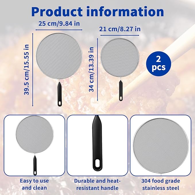 2-Pack Splatter Screen for Frying Pan - Image 8
