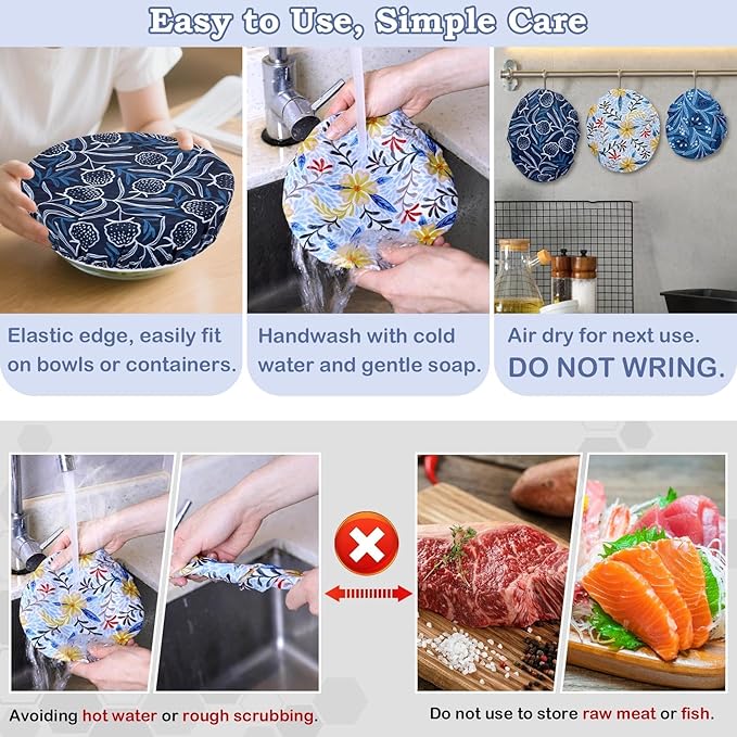 5-Size Reusable Beeswax Bowl Covers - Image 6