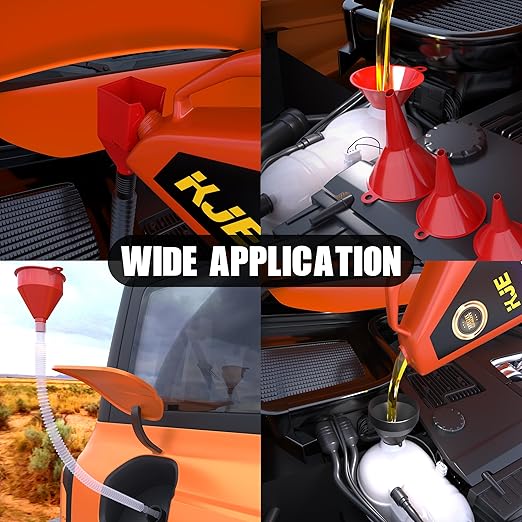 KJE 19 Pcs Automotive Funnel Set, Spout Replacements, Plastic Wide Mouth - Image 9