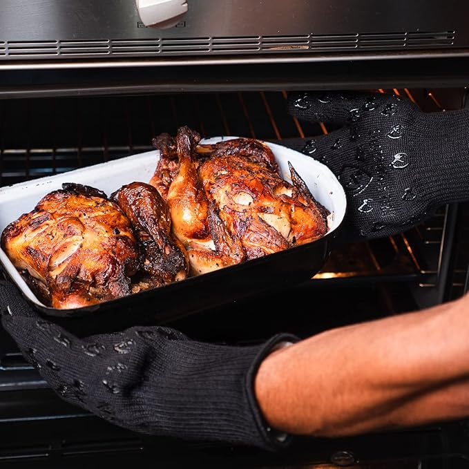 Grill Armor Oven Gloves with Fingers – Extra Long Cuff, 932°F Heat, Fire & Cut - Image 3