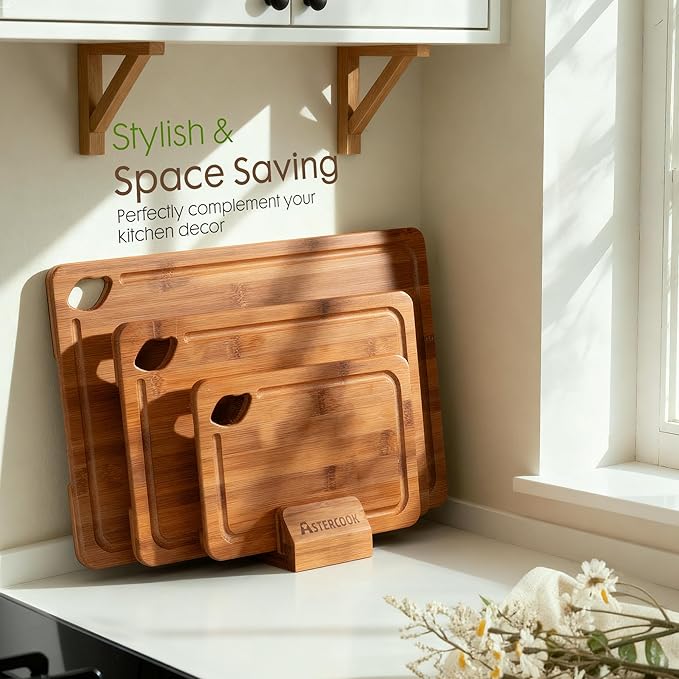 Astercook Deep-Carbonized Bamboo Cutting Boards - Image 5