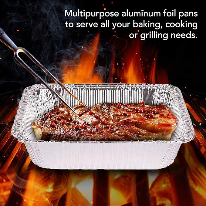Stock Your Home Aluminum 9x13 Disposable Foil – Half Size Deep Steam Table - Image 4