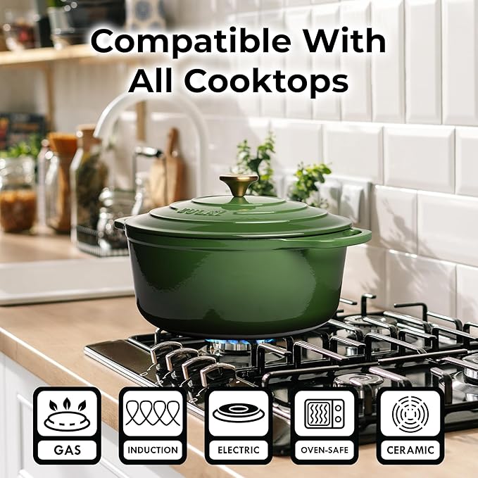 Zulay Kitchen 7.7 Quart Enameled Cast Iron Dutch Oven Pot - Image 3