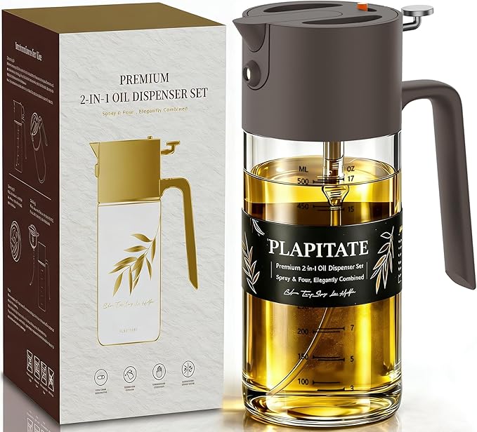 PLAPITATE 17oz/500ml Premium Olive Oil Sprayer by PLAPITATE