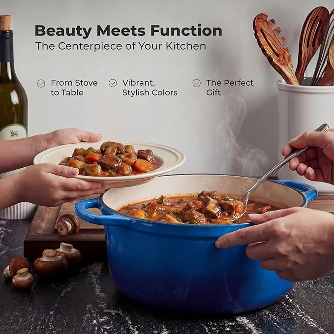 Zulay Kitchen 7.7 Quart Enameled Cast Iron Dutch Oven Pot - Image 7