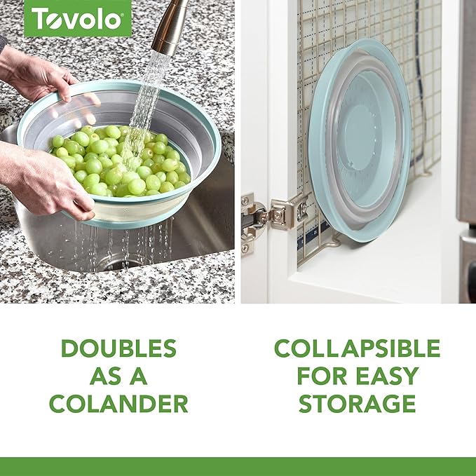 Tovolo Large Microwave Splatter Cover Blue Haze 13 inch Collapsible Silicone - Image 4