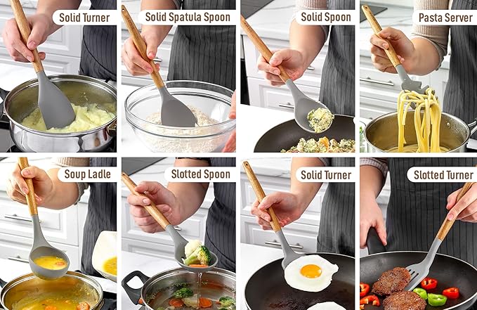 Zulay Kitchen Utensils Set Non-Stick Silicone Cooking Utensils Set - Image 3