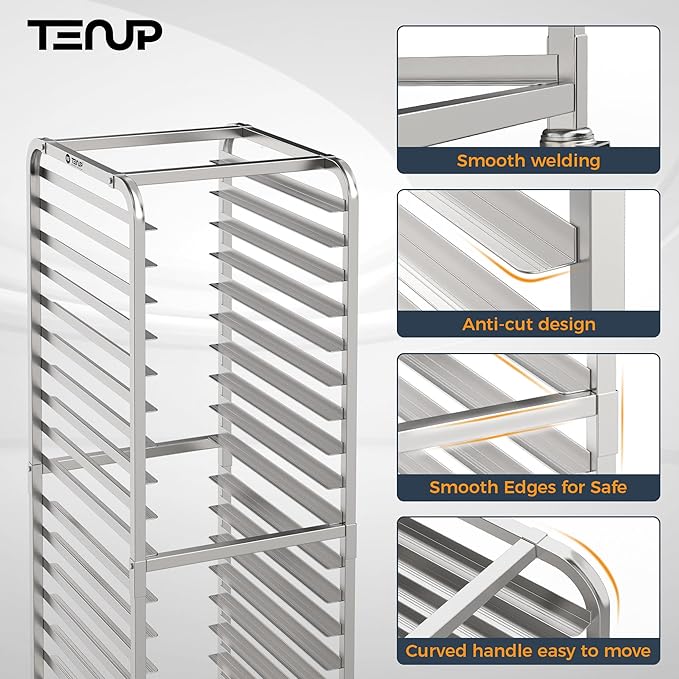 TenUp 20-Tier NSF Aluminum Sheet Pan Rack, Commercial Bakery Cooling & Storage - Image 5