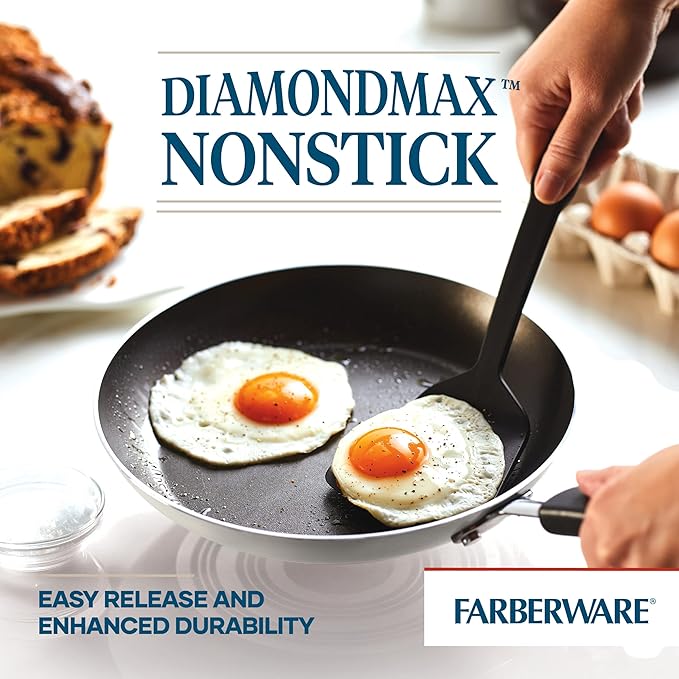 Farberware Cookstart DiamondMax Nonstick Frying Pans/Skillet Set, Dishwasher - Image 3