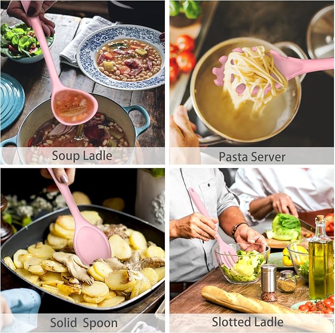 P&P CHEF Silicone Cooking Utensils Set of 7, Heat-proof Kitchen Utensils Set - Image 5