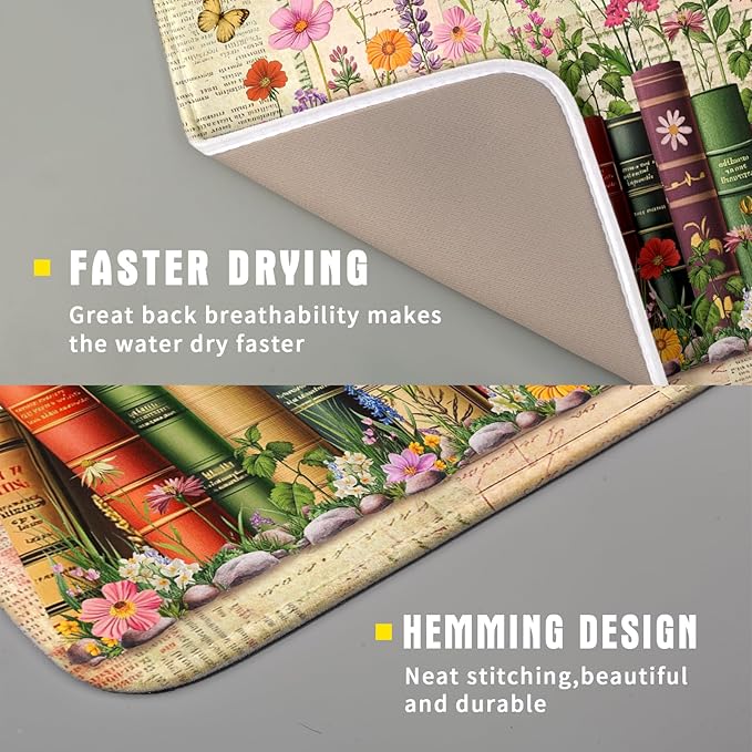 Colorful Books Kitchen Drying Mat - Image 3
