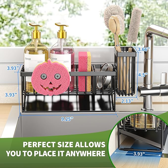 Sponge Holder for Kitchen Sink, Smiley Face Sink Caddy - Image 2