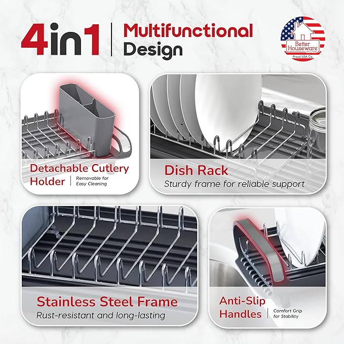 Better Houseware in Sink Dish Drying Rack, Dish Drying Rack in Sink - Image 3