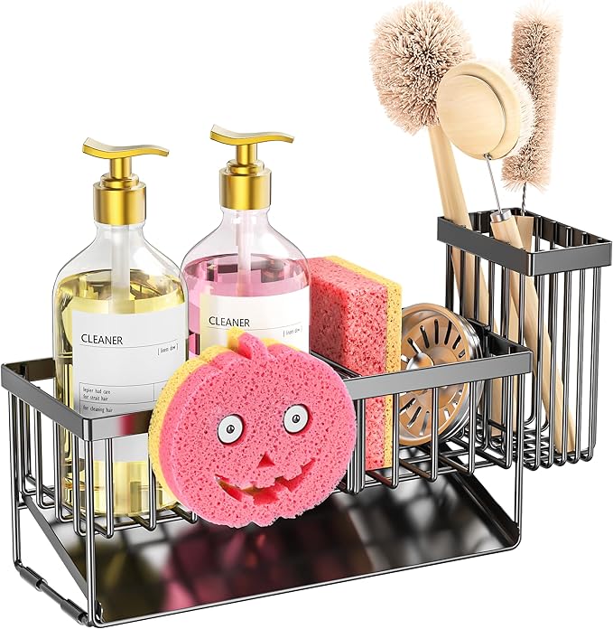 Sponge Holder for Kitchen Sink, Smiley Face Sink Caddy - Image 6