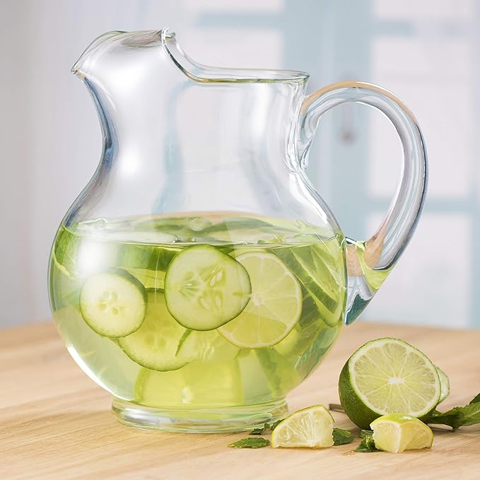 Libbey Acapulco Large Glass Pitcher Set of 2, 89 Oz, Tall Bubble Glass Pitchers - Image 8