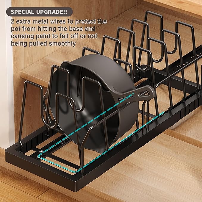 Magheo 2 Pack Pots and Pans Organizer Under Cabinet - Image 8