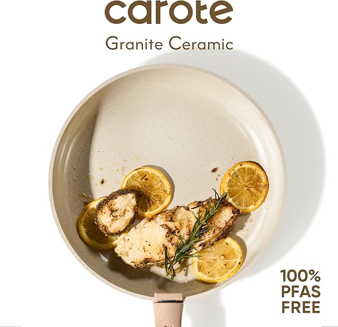 CAROTE 25PCS Ceramic Cookware Set, Pots and Pans set Non Stick, RV Kitchen - Image 6