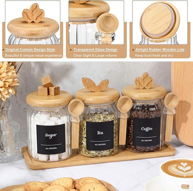 Suclain 3 Pcs Glass Coffee Container - Image 3