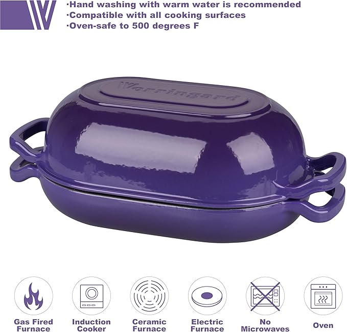 VORRINGARD Enameled Cast Iron Sourdough Bread Oven, Dutch Oven, Loaf Cast Iron - Image 3