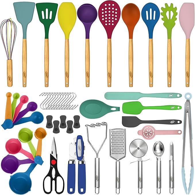Kaluns 50 PCS Silicone Kitchen Utensils Set Complete Kitchen Set - Image 9