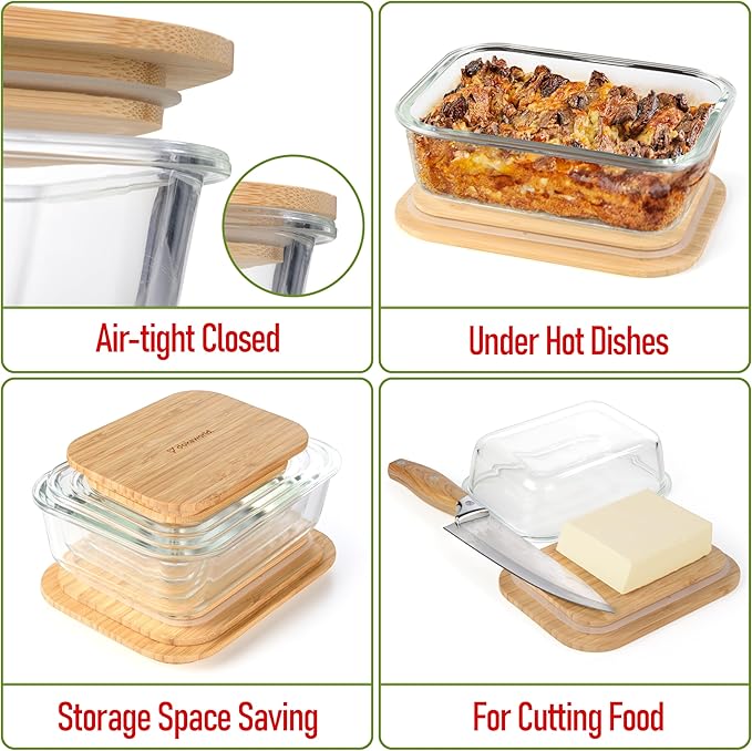 Set of 4 Stackable Space-Saving Nesting Glass Containers - Image 3