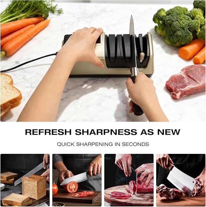 Light Blonde 5 in 1 Electric Knife Sharpener - Image 2