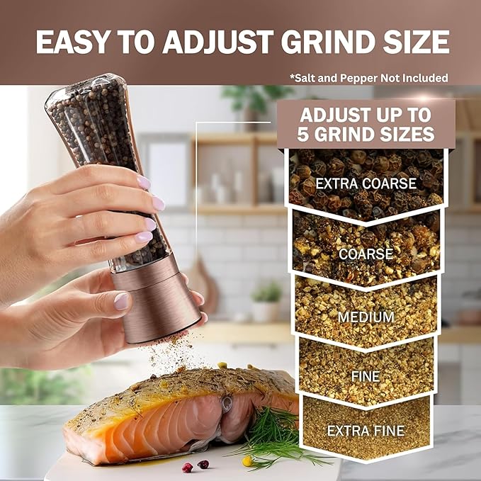 Home EC Original Copper Salt and Pepper Grinder Set of 2 - Image 3