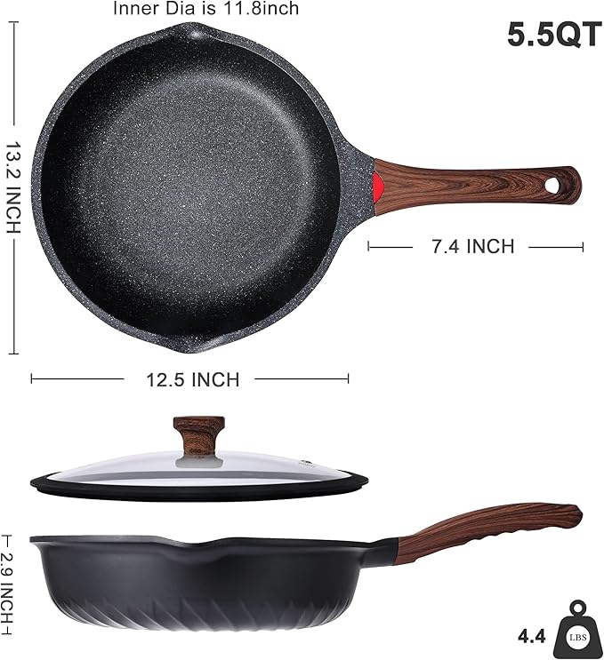 Vinchef Nonstick Deep Frying Pan Saute Pan - Image 5