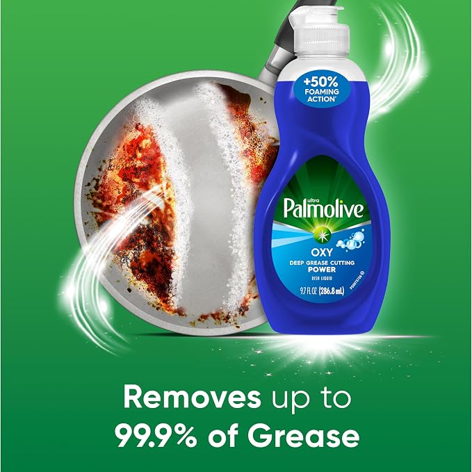 Palmolive Ultra Oxy Boost Liquid Dish Soap, 9.7 fl oz | Cuts Grease, Dishwashing Detergent, Paraben-Free, Leaves Dishes Sparkling Clean, Tough on Grease, Soft on Hands