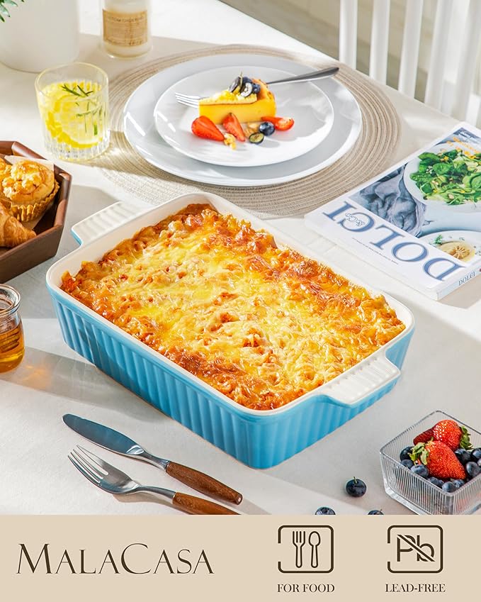MALACASA 4.4 QT Baking Dish, 9x13 Large Casserole Dish - Image 3