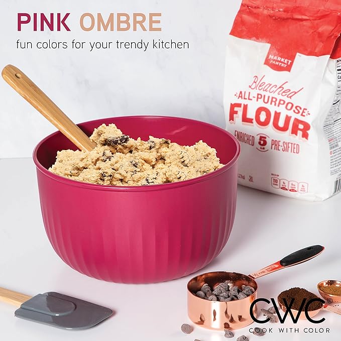 COOK WITH COLOR Prep Bowls with Lids- Wide and Deep Nesting Plastic Small - Image 3