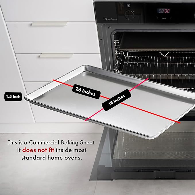New Star Foodservice Commercial-Grade 18-Gauge Aluminum Sheet Pan/Bun Pan XL - Image 3