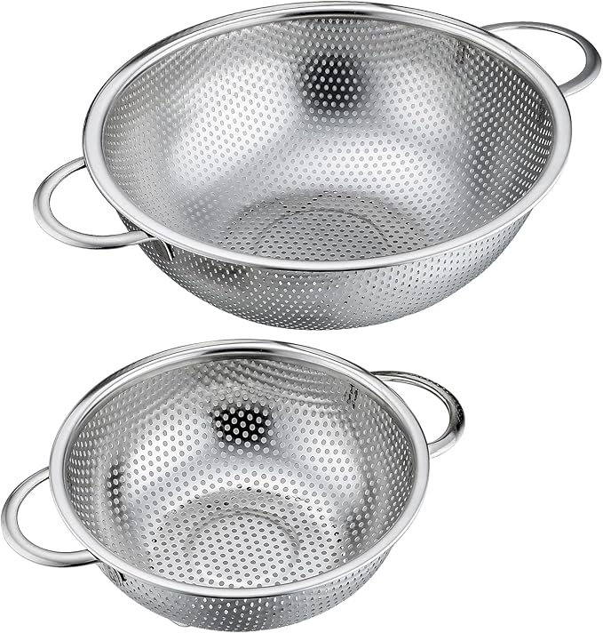 P&P CHEF Stainless Steel Colander, Micro-Perforated Food Strainer by PPCHEF