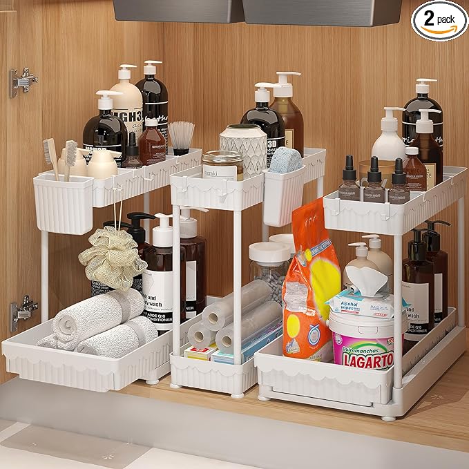 Sevenblue 3 Pack Multi-Purpose Under Sink Organizers and Storage, 2026 L-Shaped by Sevenblue