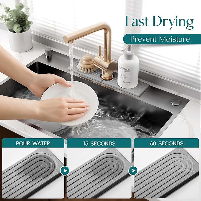 Eormoe Kitchen Sink Faucet Mat - Image 3