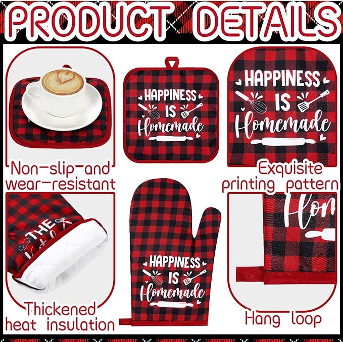 Fourluoo 10 Pcs Farmhouse Kitchen Decor and Accessories Set 4 Kitchen Towels 2 - Image 5