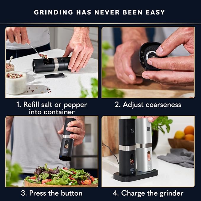 Home Hero Electric Salt and Pepper Grinder Set - Image 5
