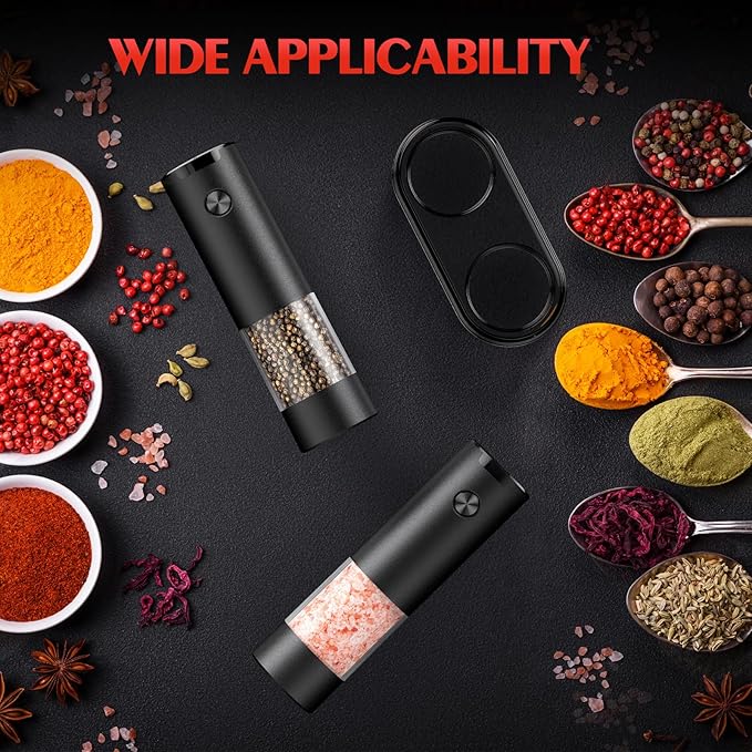 Electric Salt and Pepper Grinder Set Automatic Battery Pepper Mill Shakers - Image 6