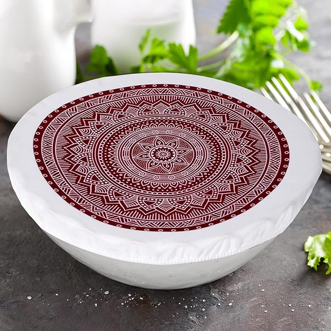 Patelai 10 Pcs Bowl Covers Reusable in 5 Size Stretch Cloth Fabric Elastic Food - Image 4