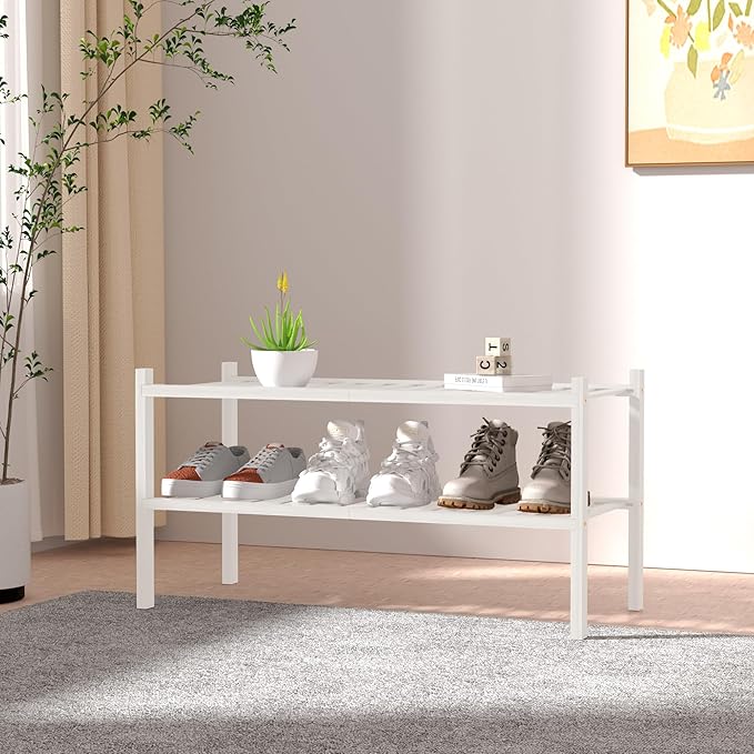 ROMGUAR CRAFT 2 Tier Bamboo Shoe Rack - Image 2