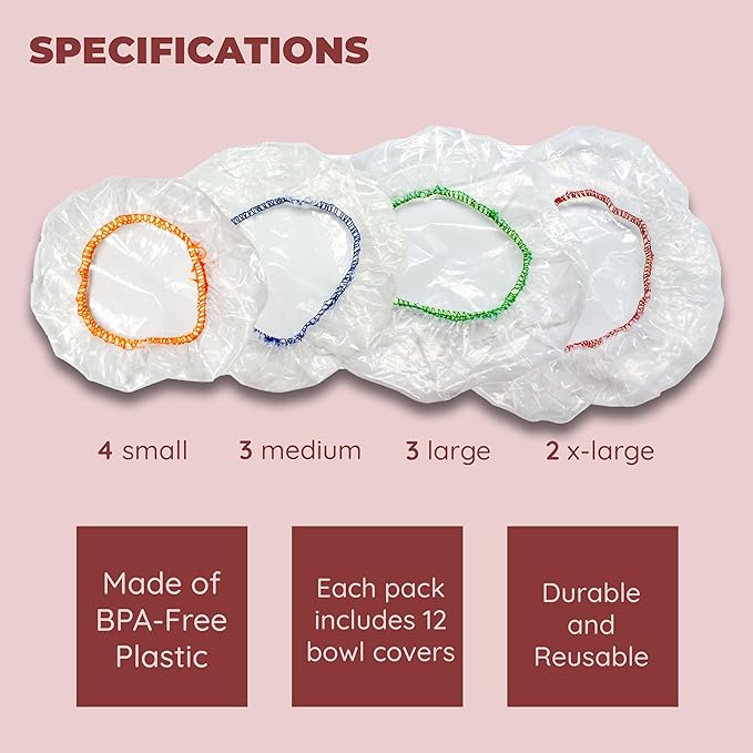 Culinary Elements Reusable Bowl Covers, Fits Small Bowls, 4 Sizes - Image 5