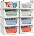8 Pack Stackable Closet Storage Basket by shoeboxesanddeskorganizers