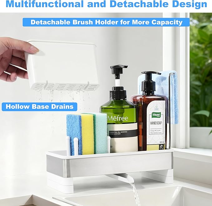 Kitchen Sink Caddy Organizer, Stainless Steel Sponge Holder, Kitchen Caddy Sink - Image 5