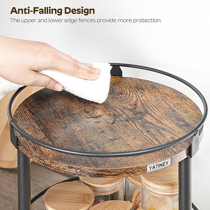 YATINEY Lazy Susan Organizer, Rotating Spice Rack, 2 Tier Spice Turntable - Image 5