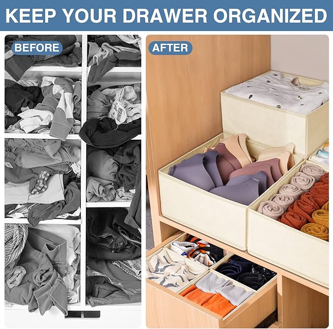 Criusia Drawer Organizer Clothes 12 Pack, Dresser Organizer - Image 2