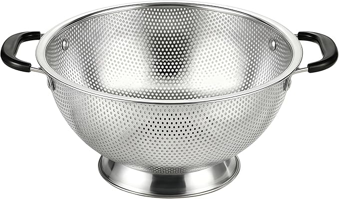 304 Stainless Steel Colander, 3 Quart Micro-Perforated Strainer by JIDSPWLS-USStrore