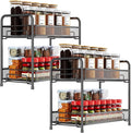 Spice Rack Organizer for Countertop 2 Pack, 2-Tier Counter Foldable Metal by Xpatee