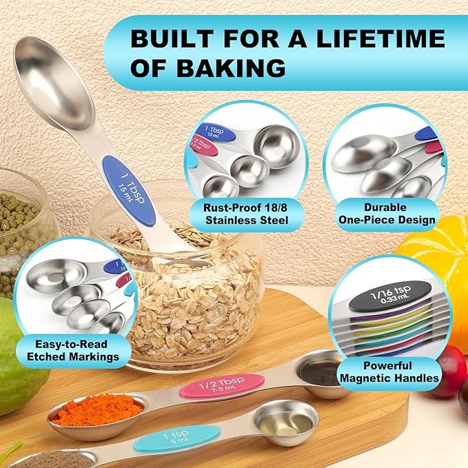 Magnetic Measuring Spoons Set of 9 - Image 3
