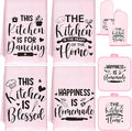 Leinuosen 8 Pcs Kitchen Towels and Oven Mitts Sets Pot Holders Dishcloths Set by Leinuosen